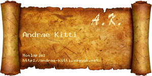 Andrae Kitti névjegykártya