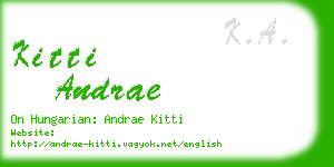kitti andrae business card
